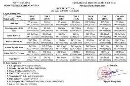Lịch trực, lịch công tác tuần từ ngày 12/5/2025 - 18/5/2025