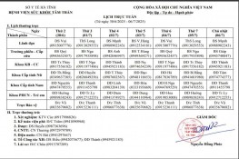 Lịch trực, lịch công tác tuần từ ngày 30/6/2025 đến 06/07/2025