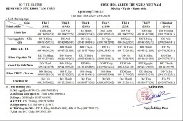 Lịch trực, lịch công tác tuần từ  ngày18/8/2025 - 24/8/2025  