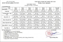 Lịch trực, lịch công tác tuần từ 01/9/2025 - 07/9/2025
