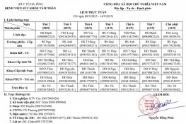 Lịch trực, lịch công tác tuần từ ngày 08/9/2025 - 14/9/2025