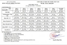 Lịch trực, lịch công tác tuần từ 06/10/2025_12/10/2025