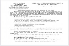 Đề nghị cung cấp báo giá vật tư vật tư y tế, hóa chất, sinh phẩm sử dụng năm 2026