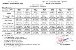 Lịch trực, lịch công tác tuần từ 08/9/2025 - 14/9/2025