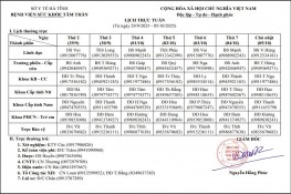 Lịch trực, Lịch công tác tuần từ 29/9/2025 - 05/10/2025  