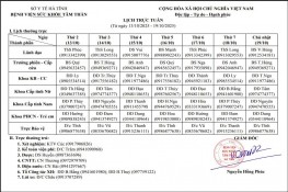 Lịch trực tuần từ ngày 13/10/2025 - 19/10/2025  