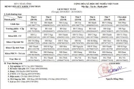 Lịch trực tuần từ ngày 20/10/2025 - 26/10/2025  