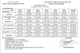 Lịch trực tuần từ 08/12/2025 - 14/12/2025 
