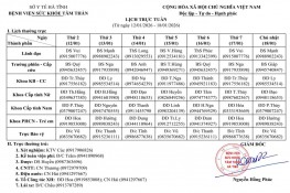 Lịch trực, lịch công tác tuần từ ngày 12/01/2026 - 18/01/2026