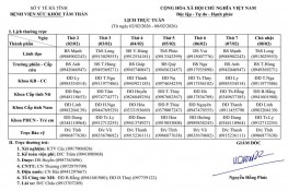 Lịch trực, lịch công tác tuần này 09/02/2026 - 15/02/2026