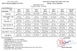 Lịch trực, lịch công tác tuần từ 30/3/2026 - 05/4/2026